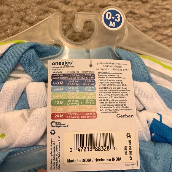 Gerber 4 Pack Short Sleeved Onesie Bodysuits - Picture 3 of 11